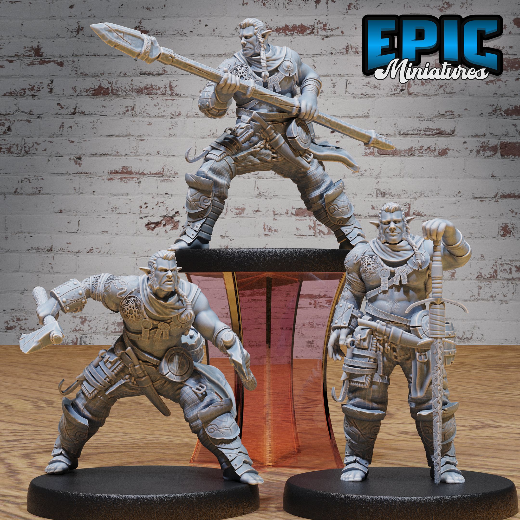 Half Orc Adventurer Set / Green Skin Lord / Male Humanoid Warrior / Burly Raider Tribe / Beast Tamer / Mythical Goblinoid Creature / Siege Servant Monster / Evil Forest Goblin / Woodland Fighter Encounter